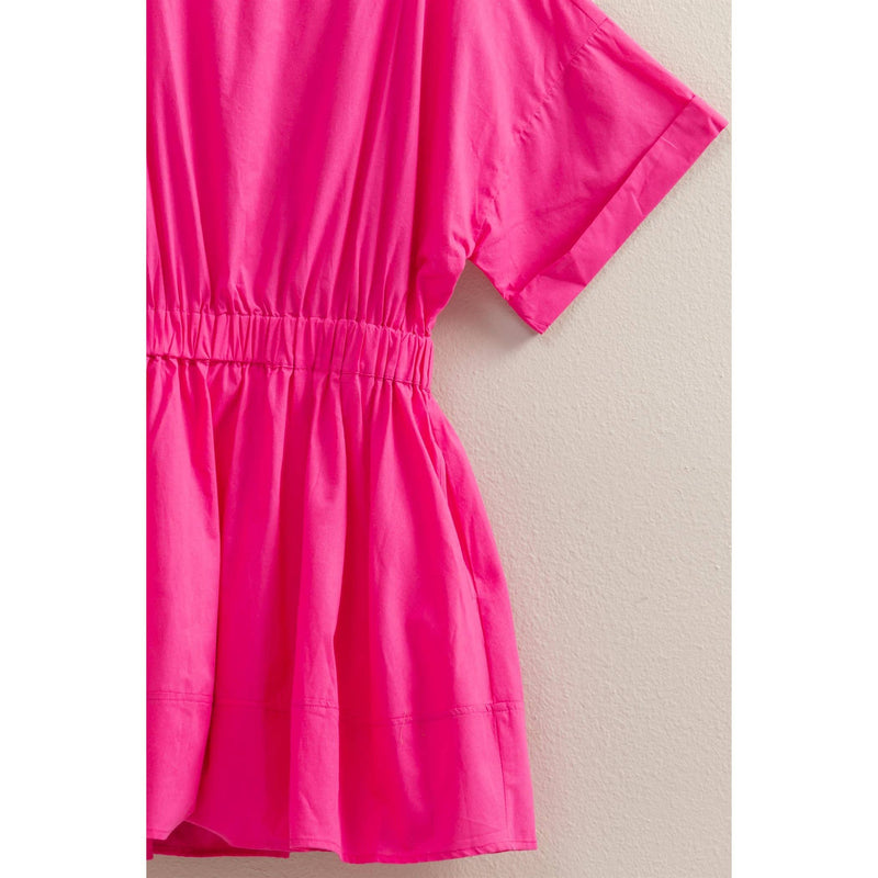 Poplin Mini Dress:OFF WHITE