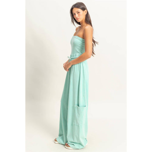 Tube Top Jumpsuit:TURQUOISE