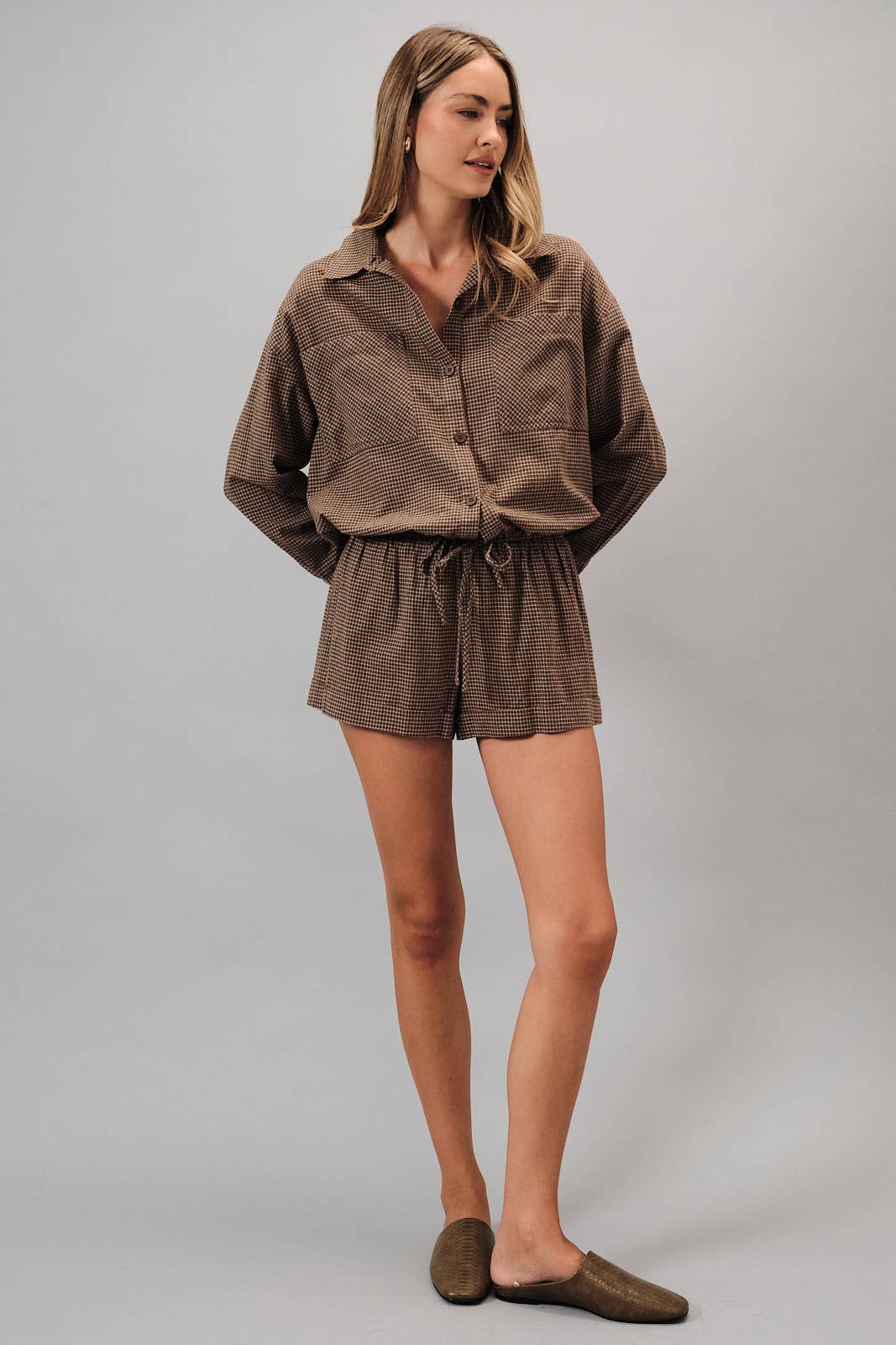 Mel Micro Plaid Set