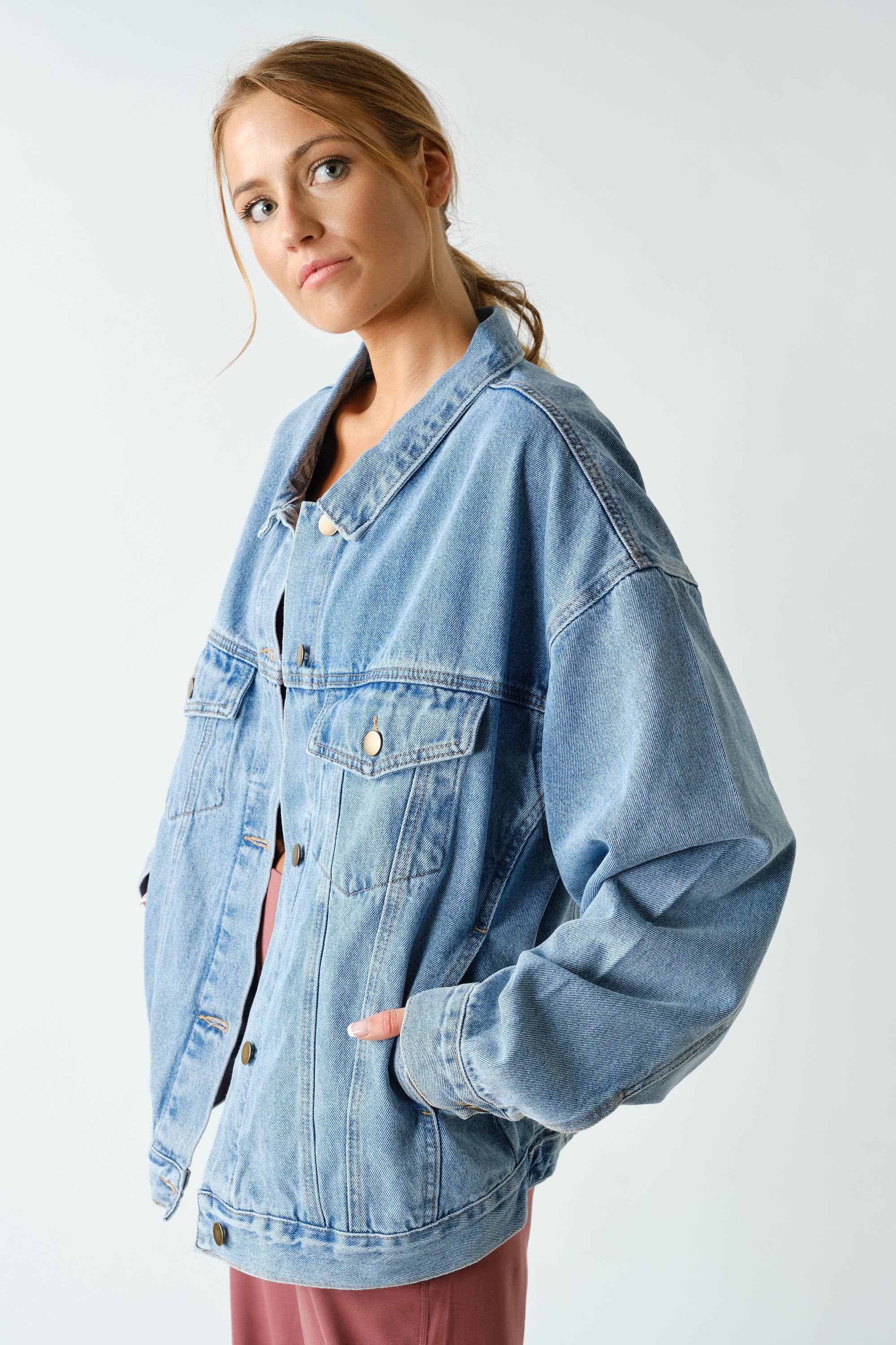 Boxy-Cut Denim Jacket: Md. Denim