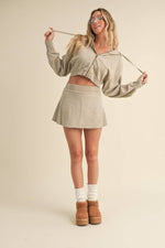 Mineral Wash  Crop Hoodie