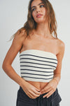 Striped Tube Top-PINK