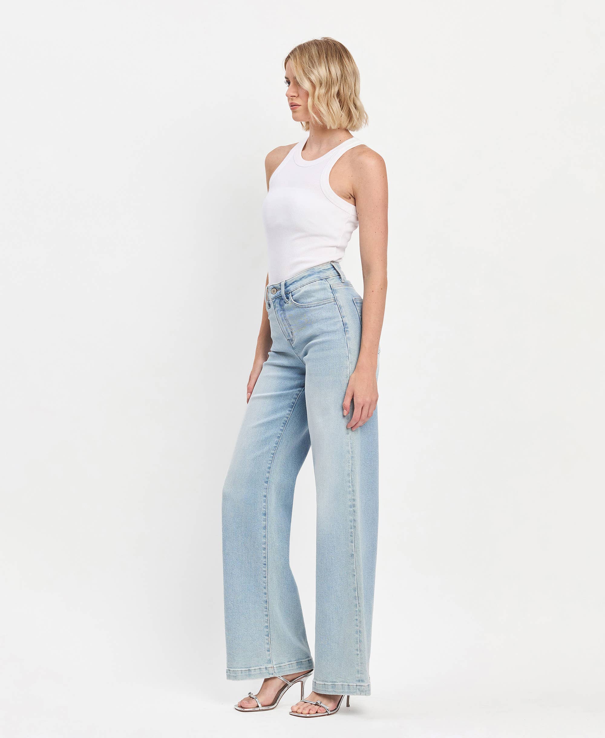 High Rise Wide Jeans:Opt