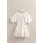 Poplin Mini Dress:OFF WHITE