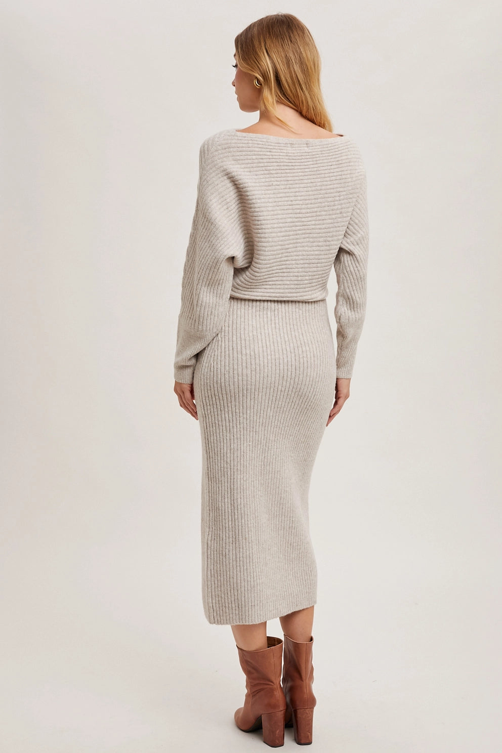 Midi Sweater Dress: Oatmeal