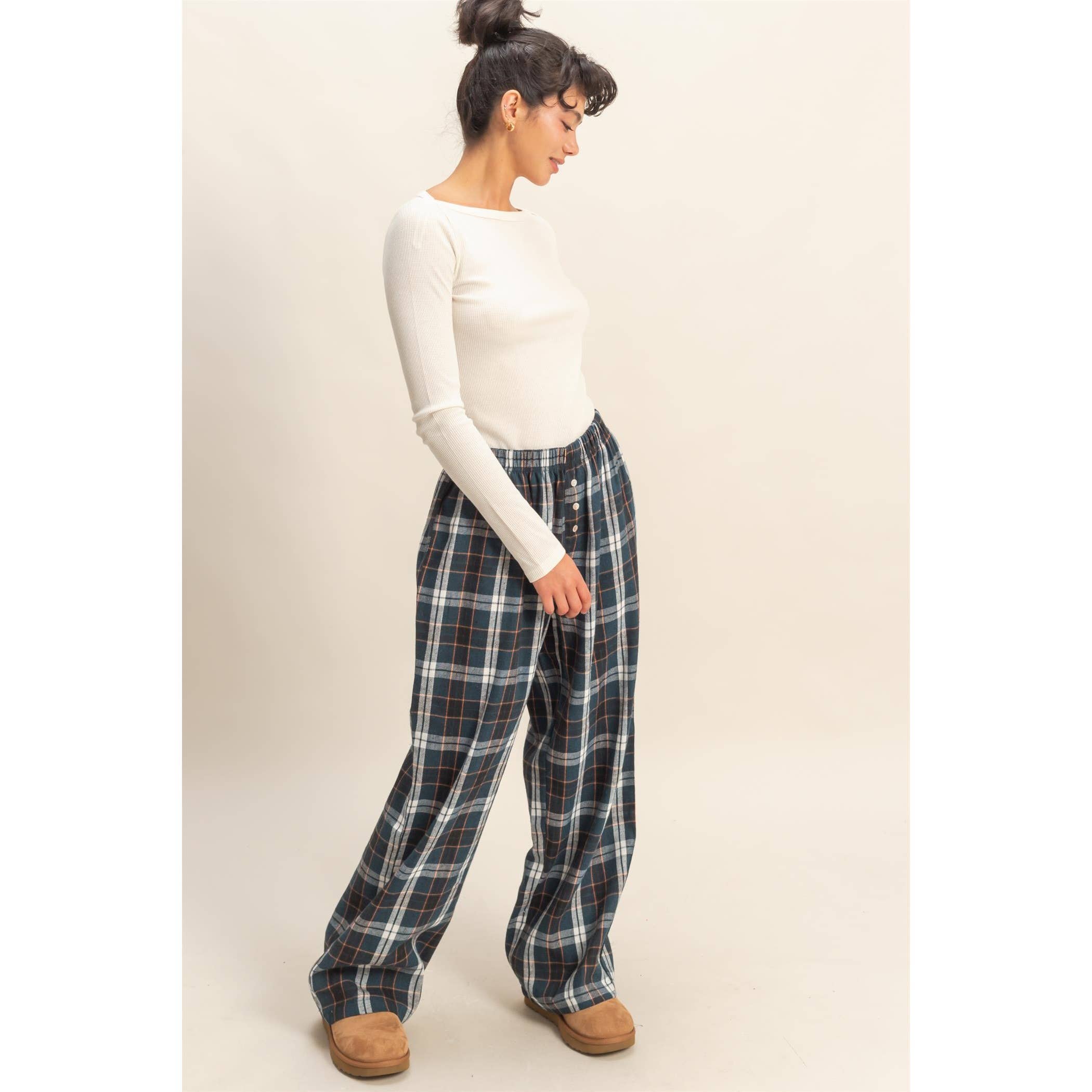 Flannel Lounge Pants: Navy
