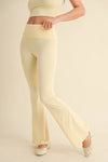 Foldover Flare Pants:Choc.