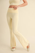 Foldover Flare Pants:Choc.