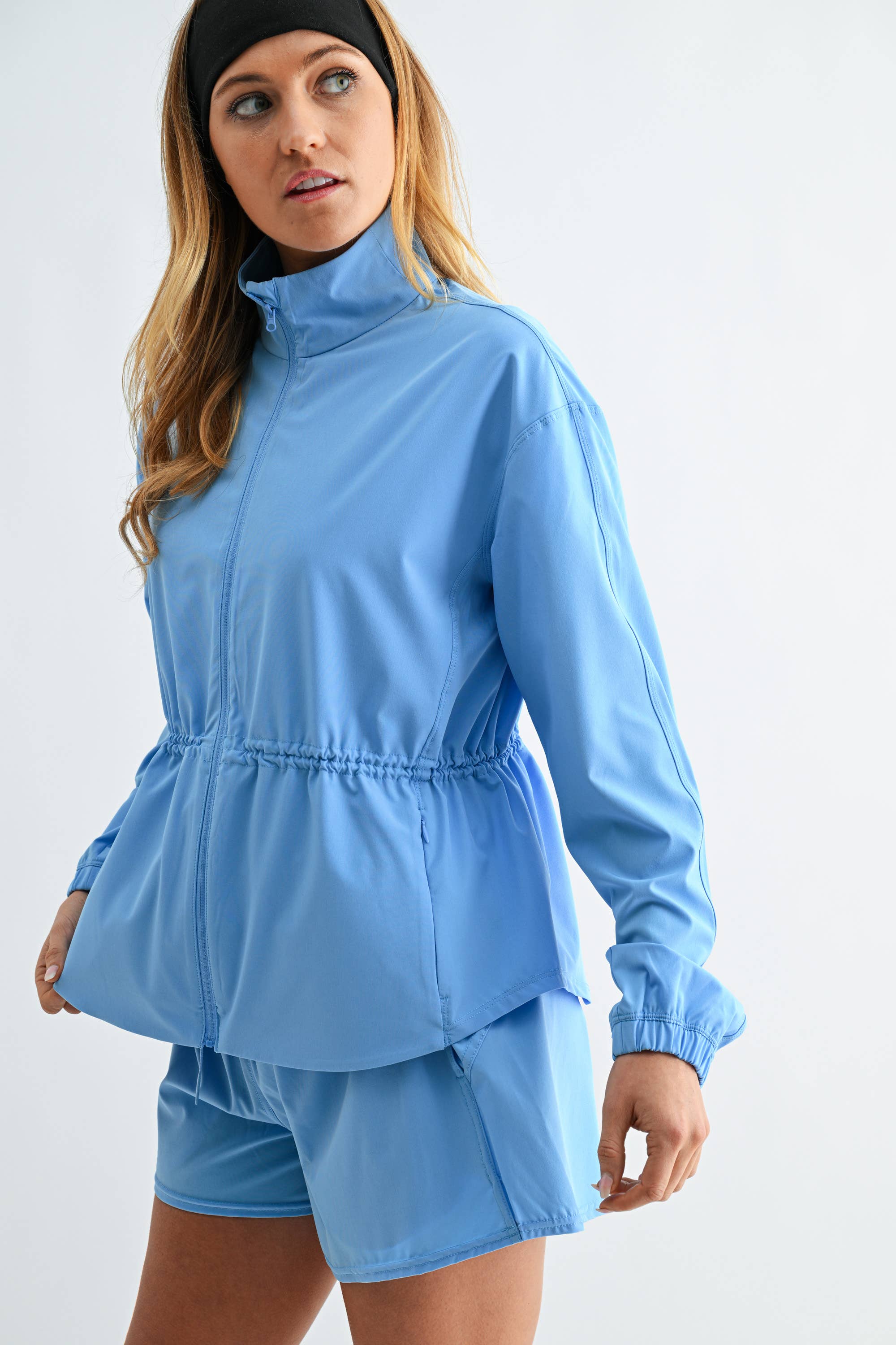 CurveCinch Peplum Set: Blue
