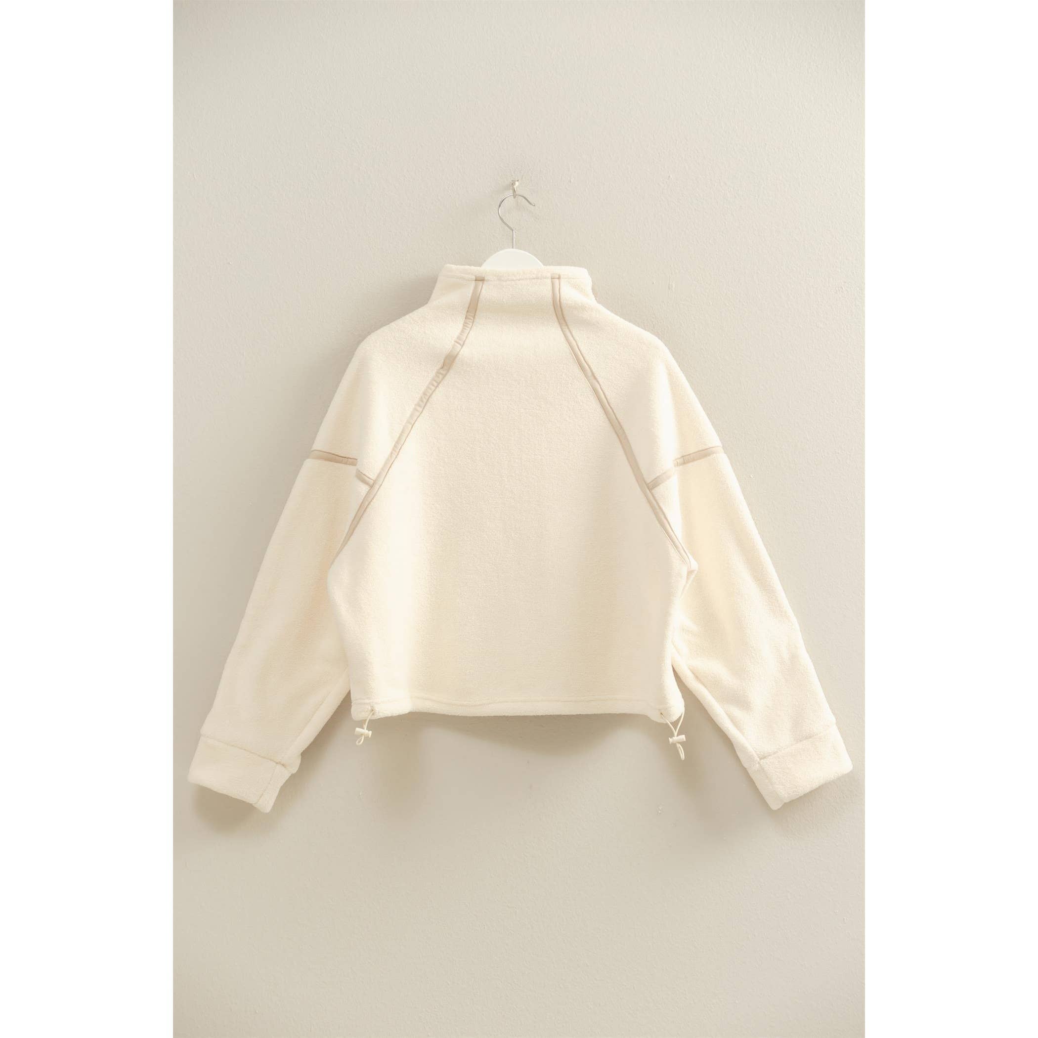 Fleece Pullover Jacket: Ivory