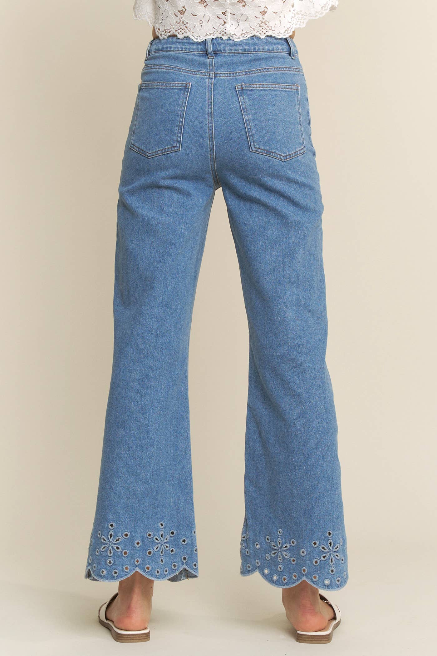 Detail Flare Jeans: Denim