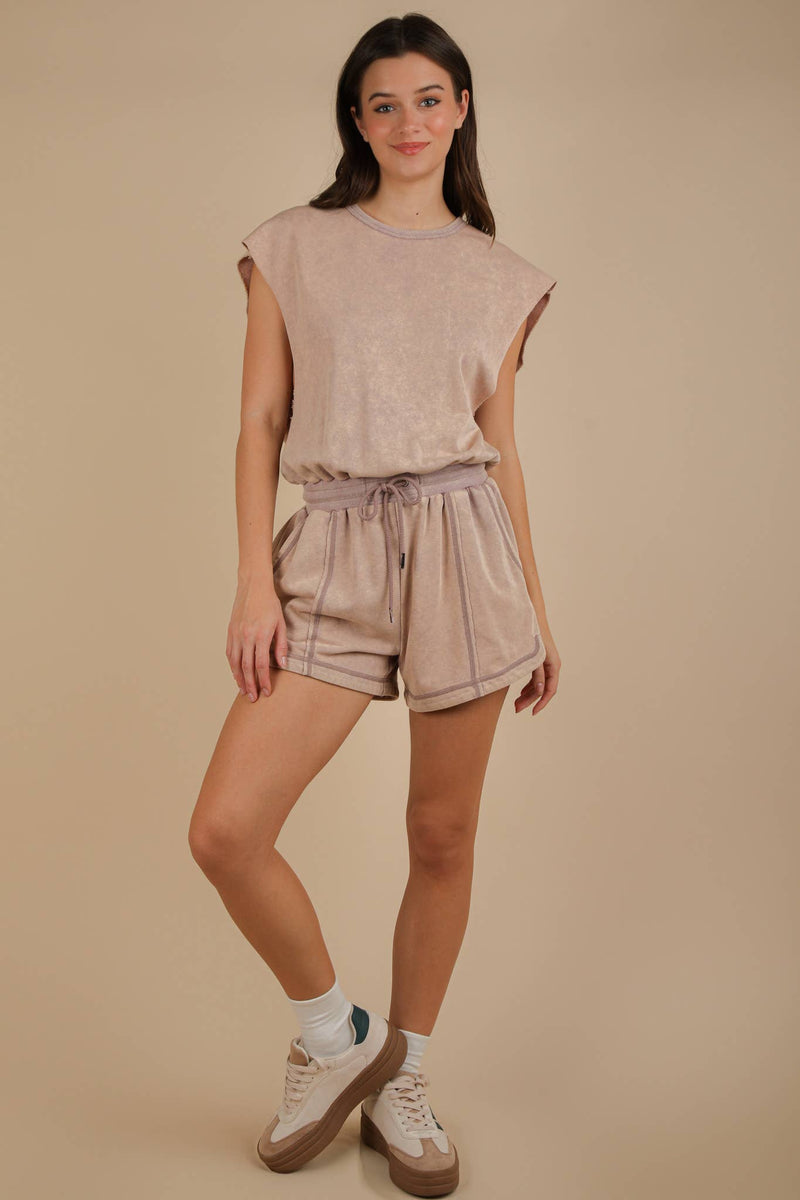 Washed Knit Romper