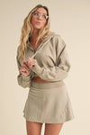 Mineral Wash  Crop Hoodie
