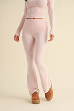 Foldover Flare Pants:Choc.