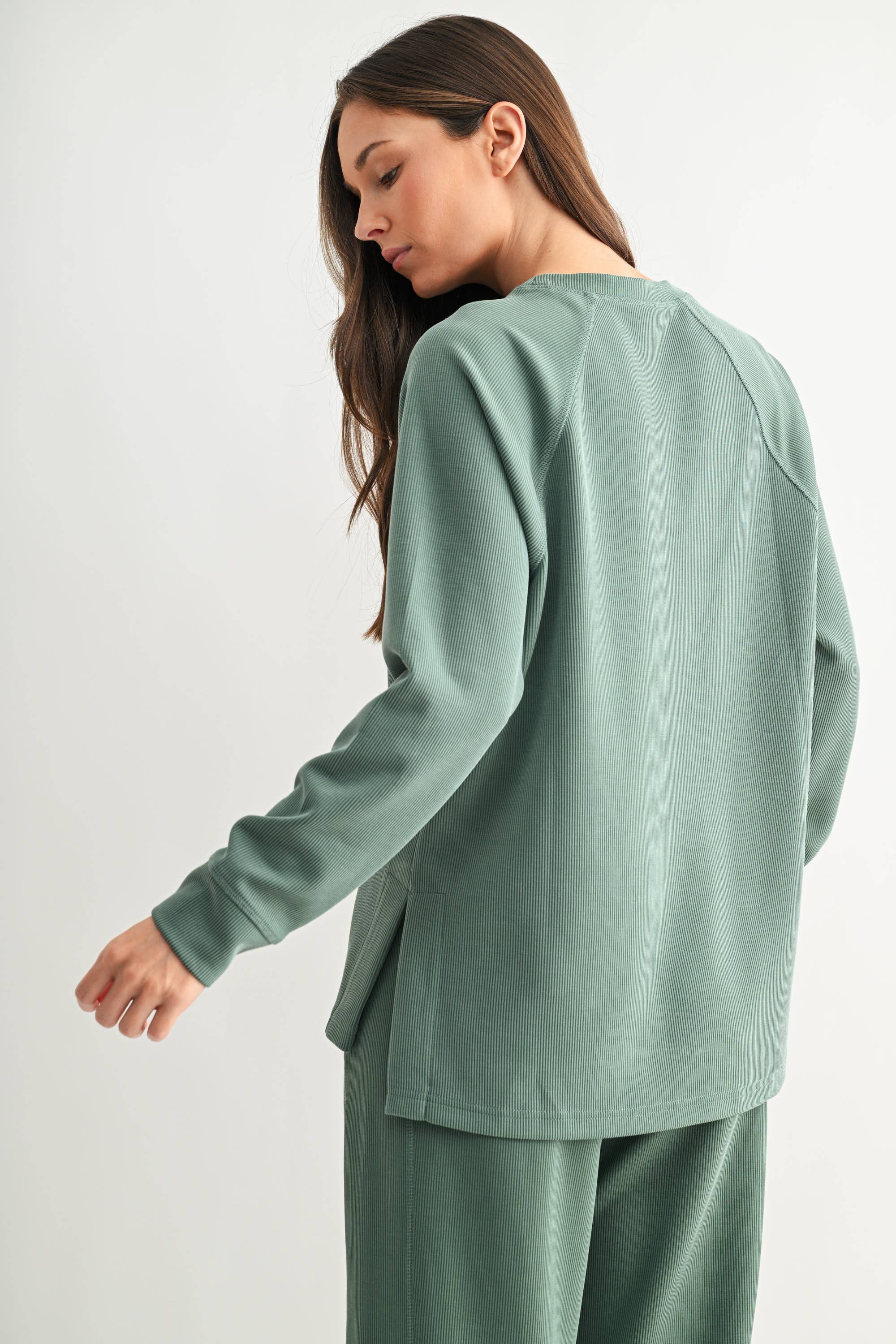 Luxe Raglan Tee: Deep Indigo