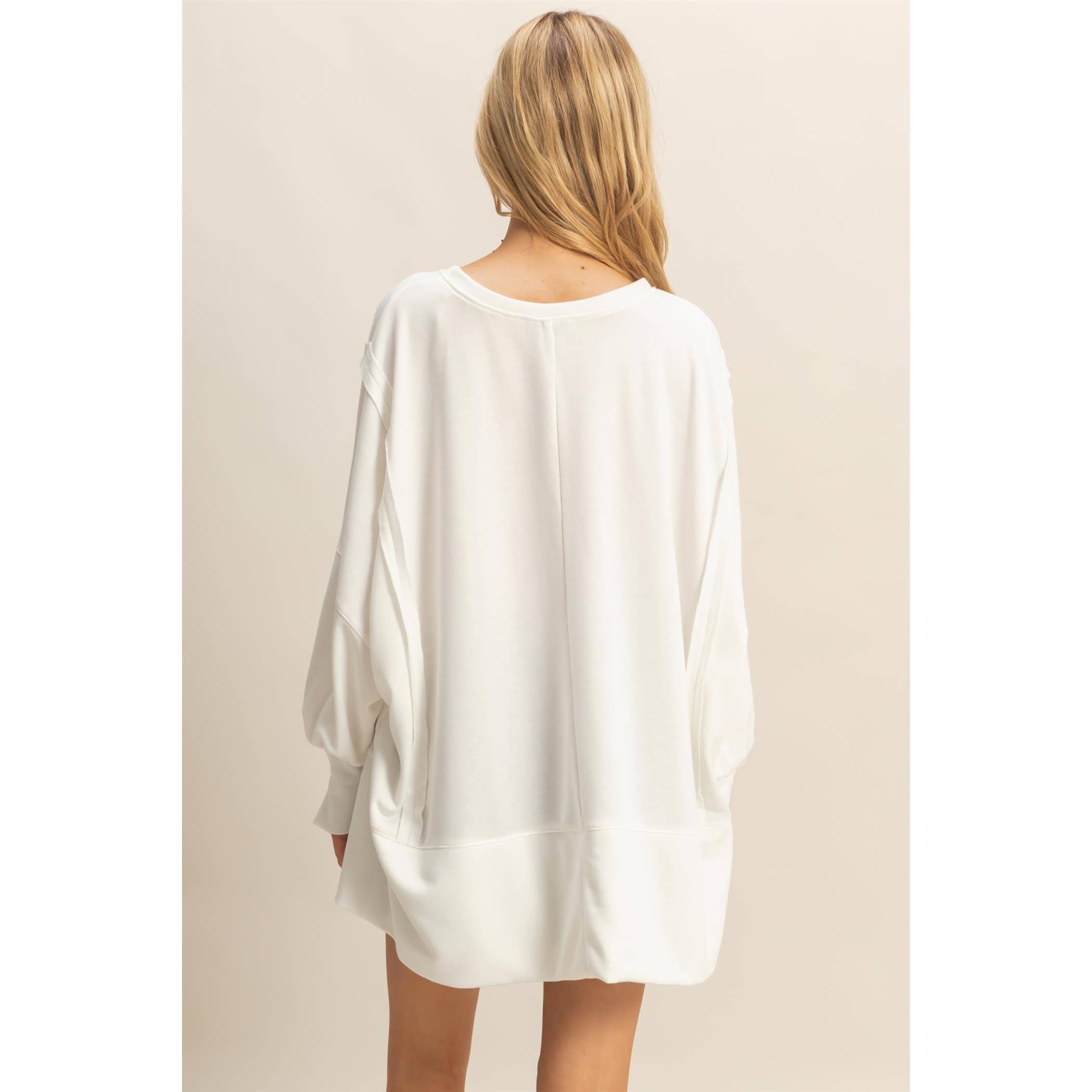 Unique Cuff Top: Ivory