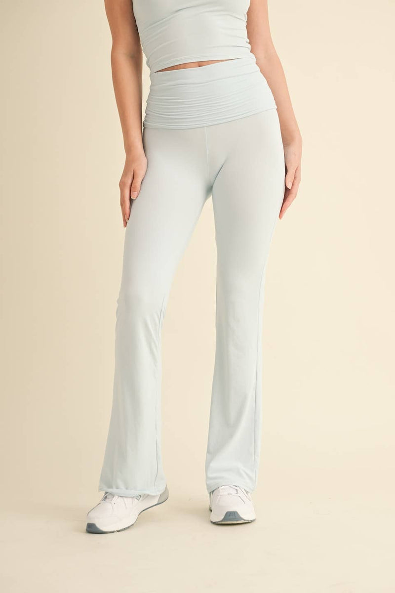 Foldover Flare Pants:Choc.