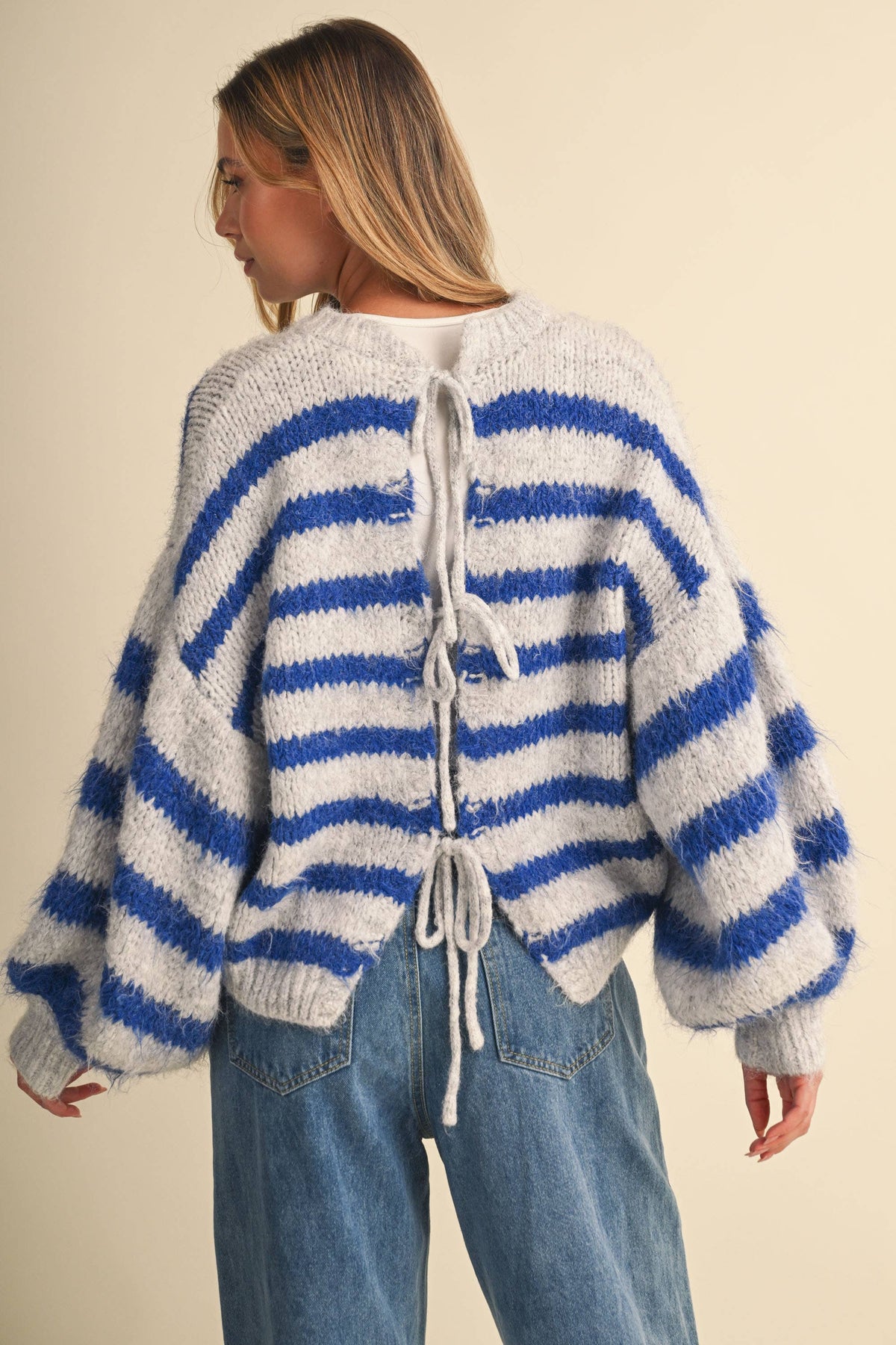 Striped Puff Sleeve Sweater