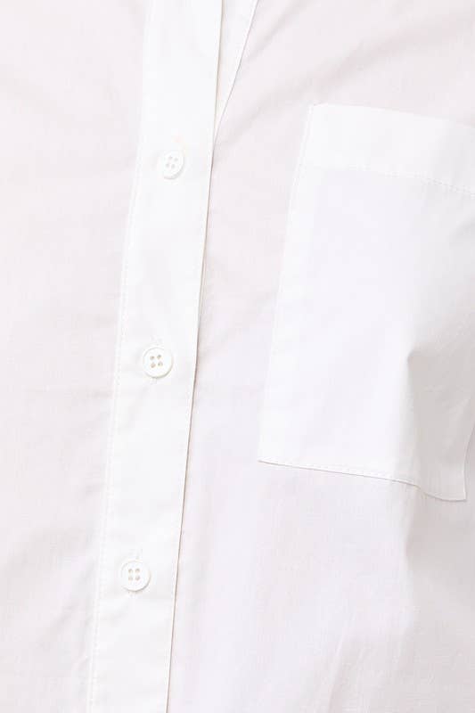 Long Sleeve Poplin Shirt: White