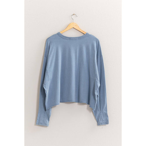 WASHED OVERSIZED TOP: BLUE