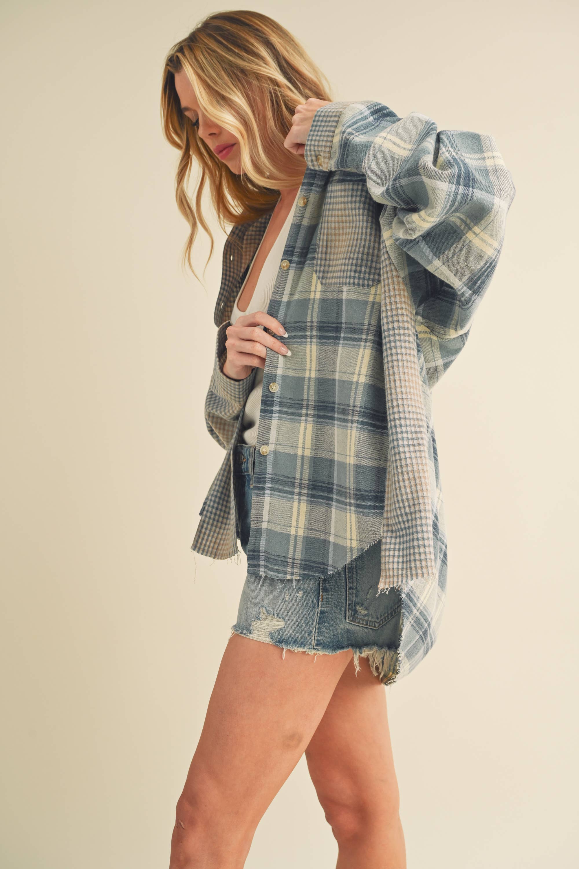 Kambrie Flannel Shirt: Blue Multi