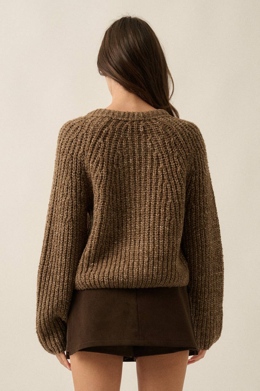Confetti Cardigan Sweater: Chocolate