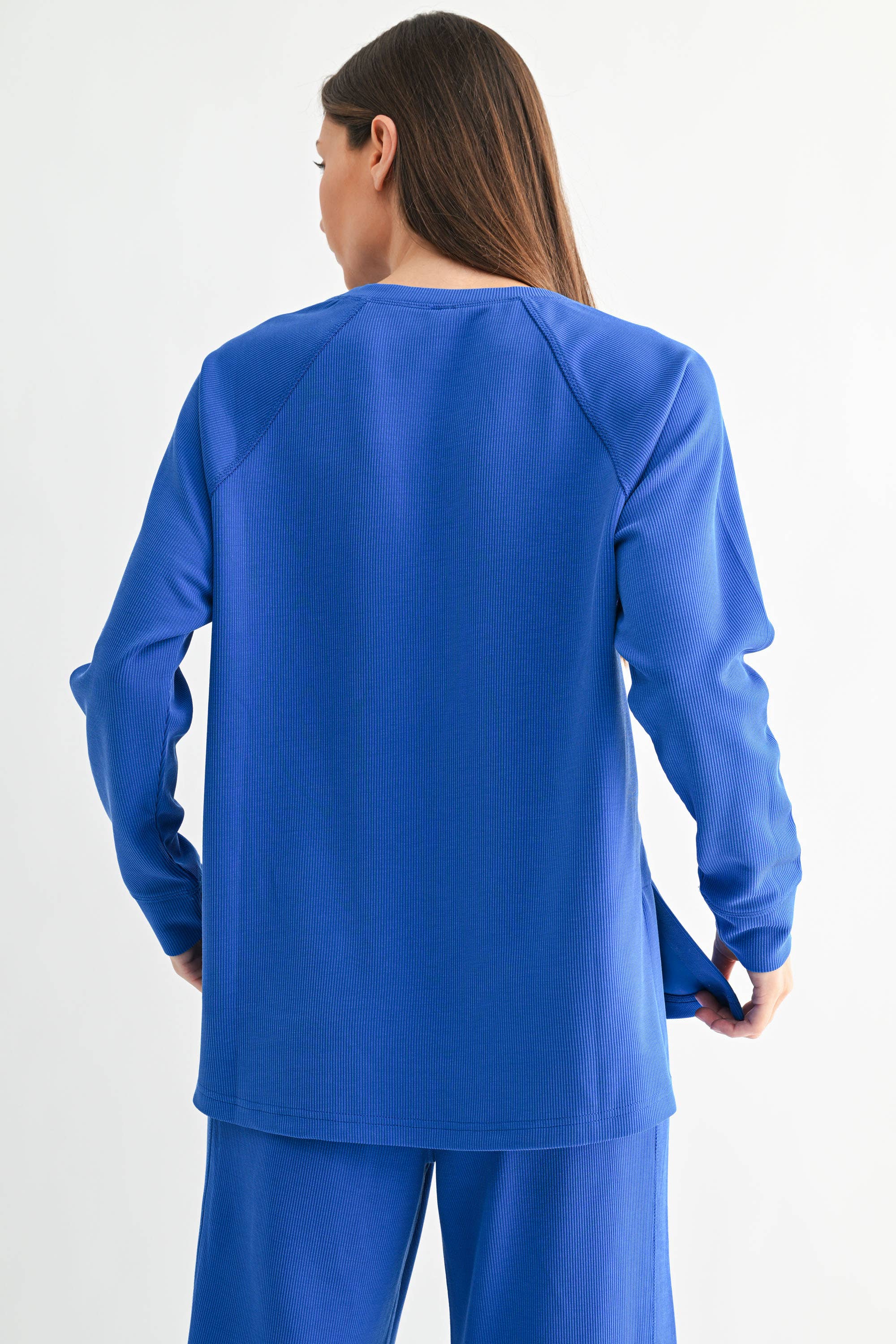 Luxe Raglan Tee: Deep Indigo