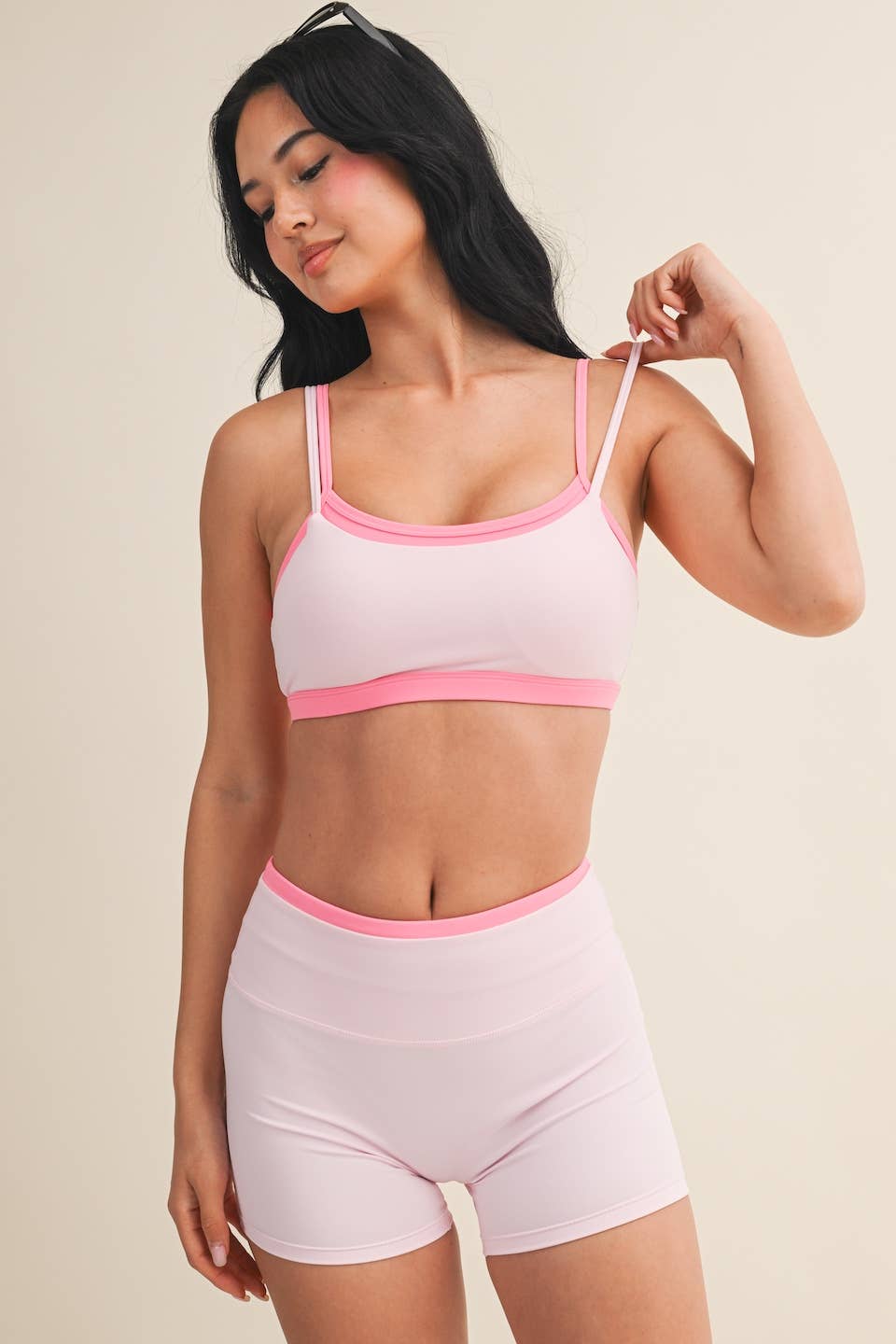 Double Layered Sports Bra: Pink