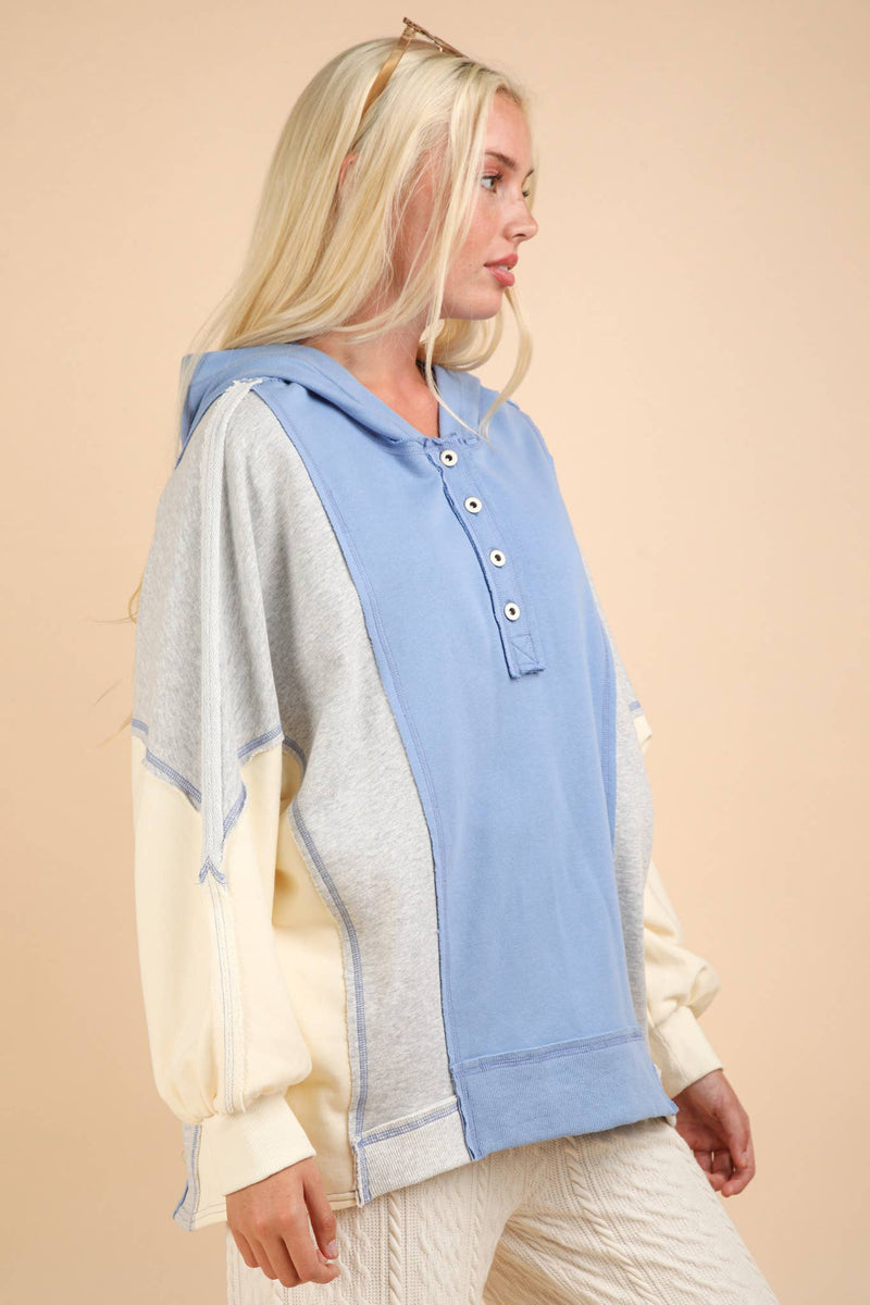 Color Block Dolman Sleeve Hoodie