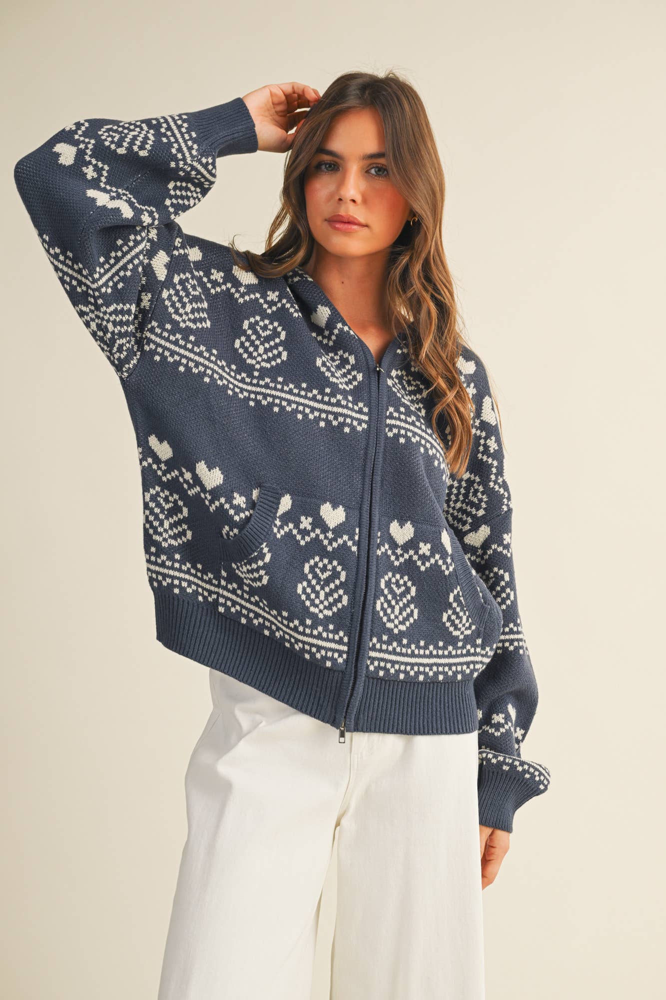 Nordic Zip Up Sweater