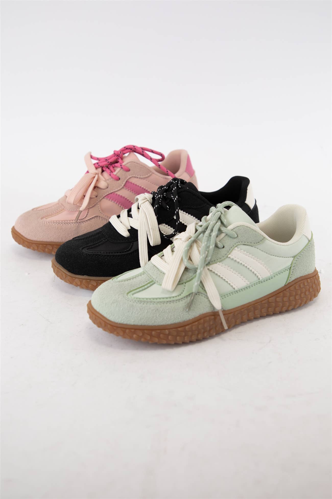 Retro Casual Sneakers:Green/White