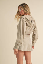 Mineral Wash  Crop Hoodie