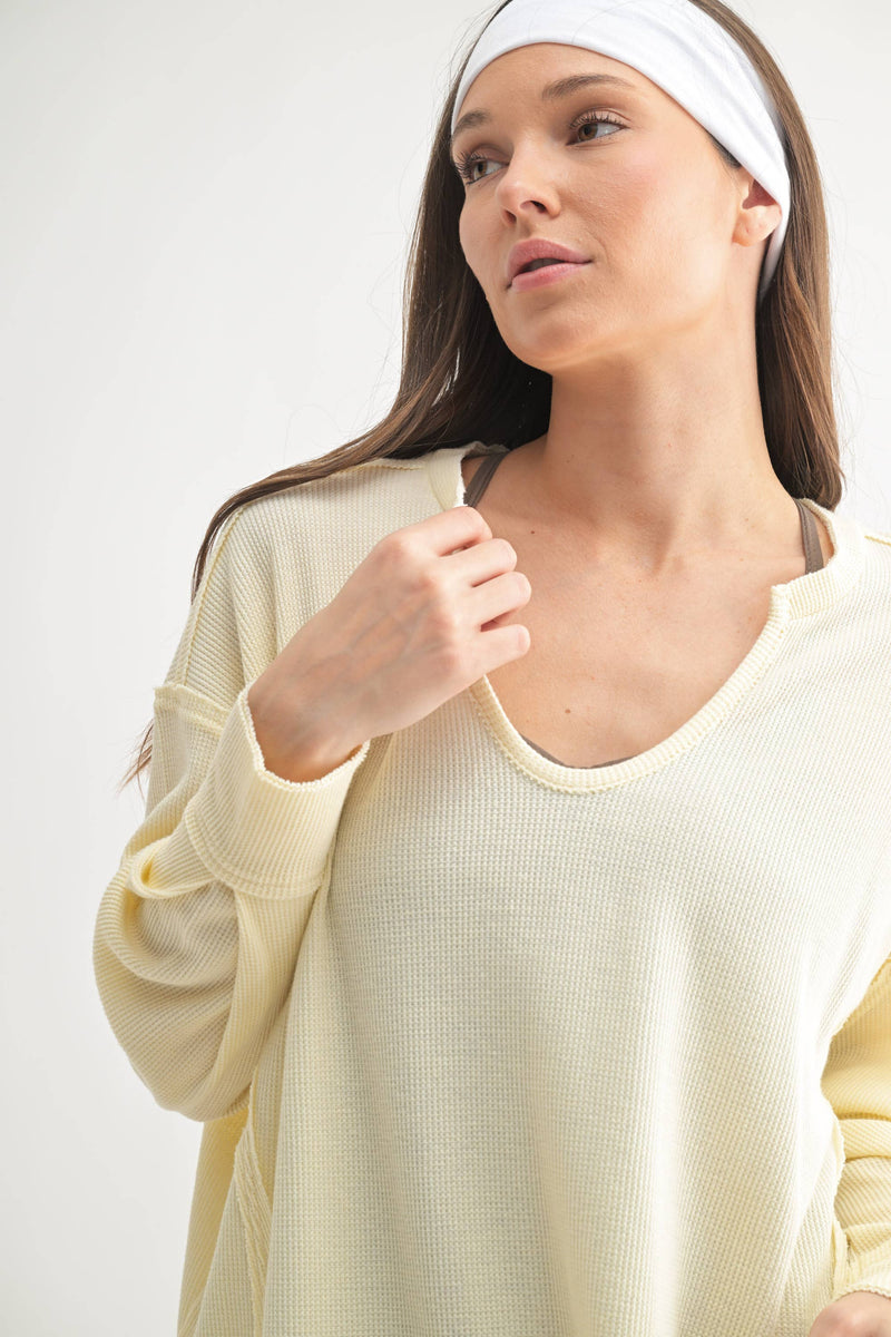 Waffle Knit Oversized:PLUM