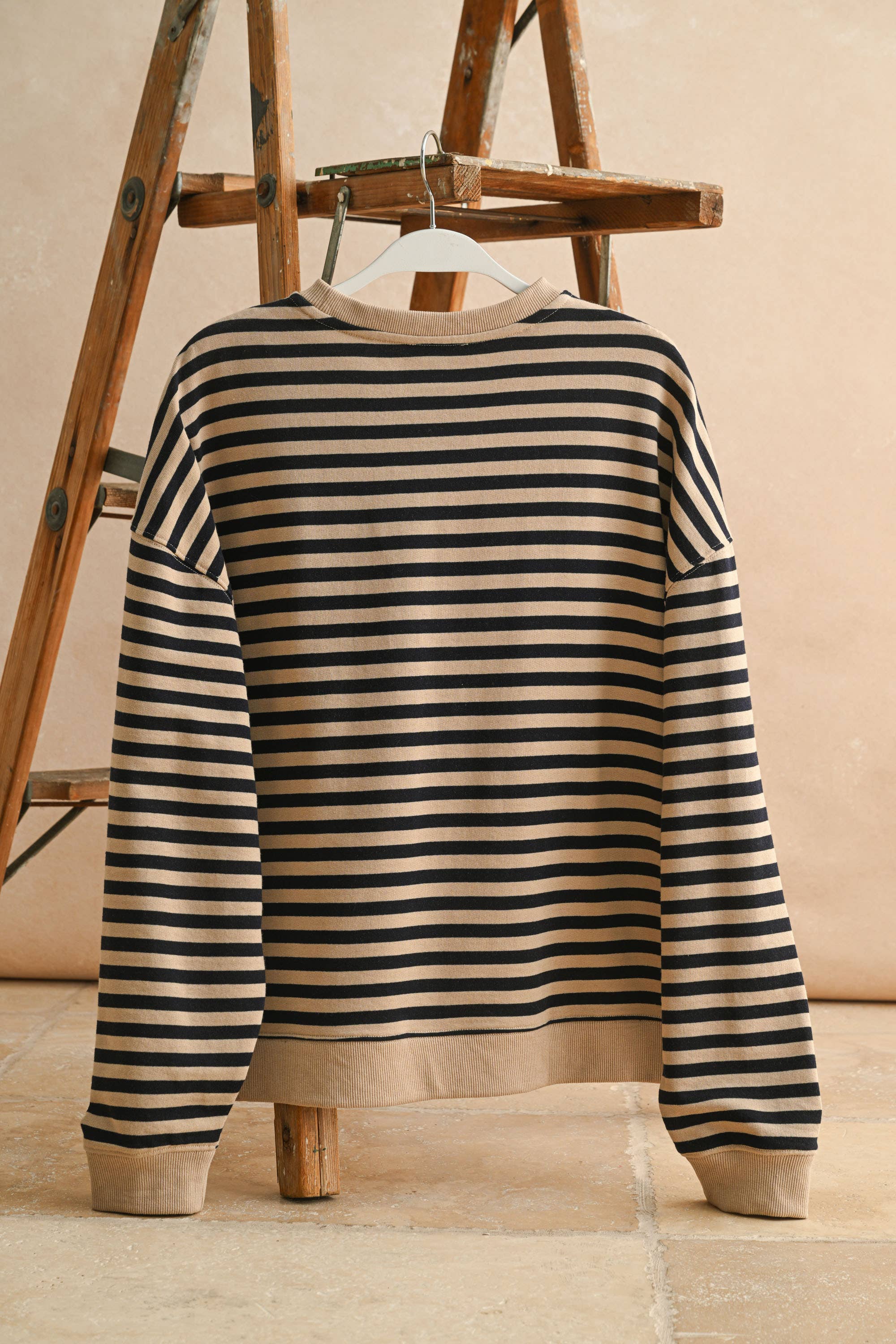 Striped Pullover: Red/Gray