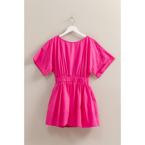 Poplin Mini Dress:OFF WHITE