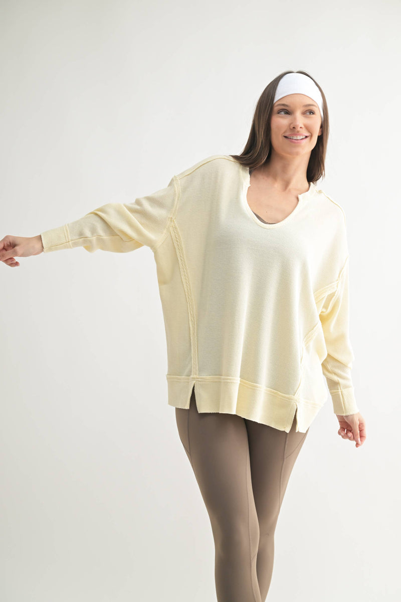 Waffle Knit Oversized:PLUM