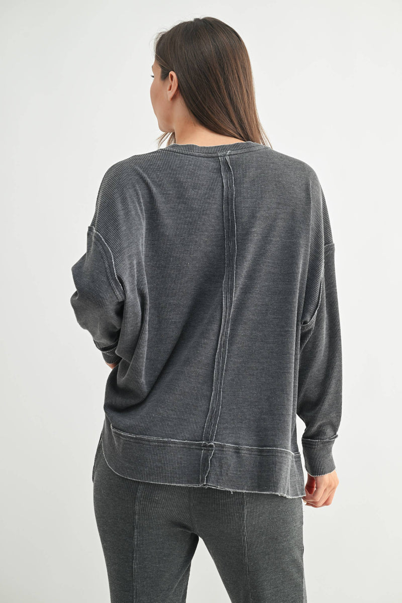 Waffle Knit Oversized:PLUM