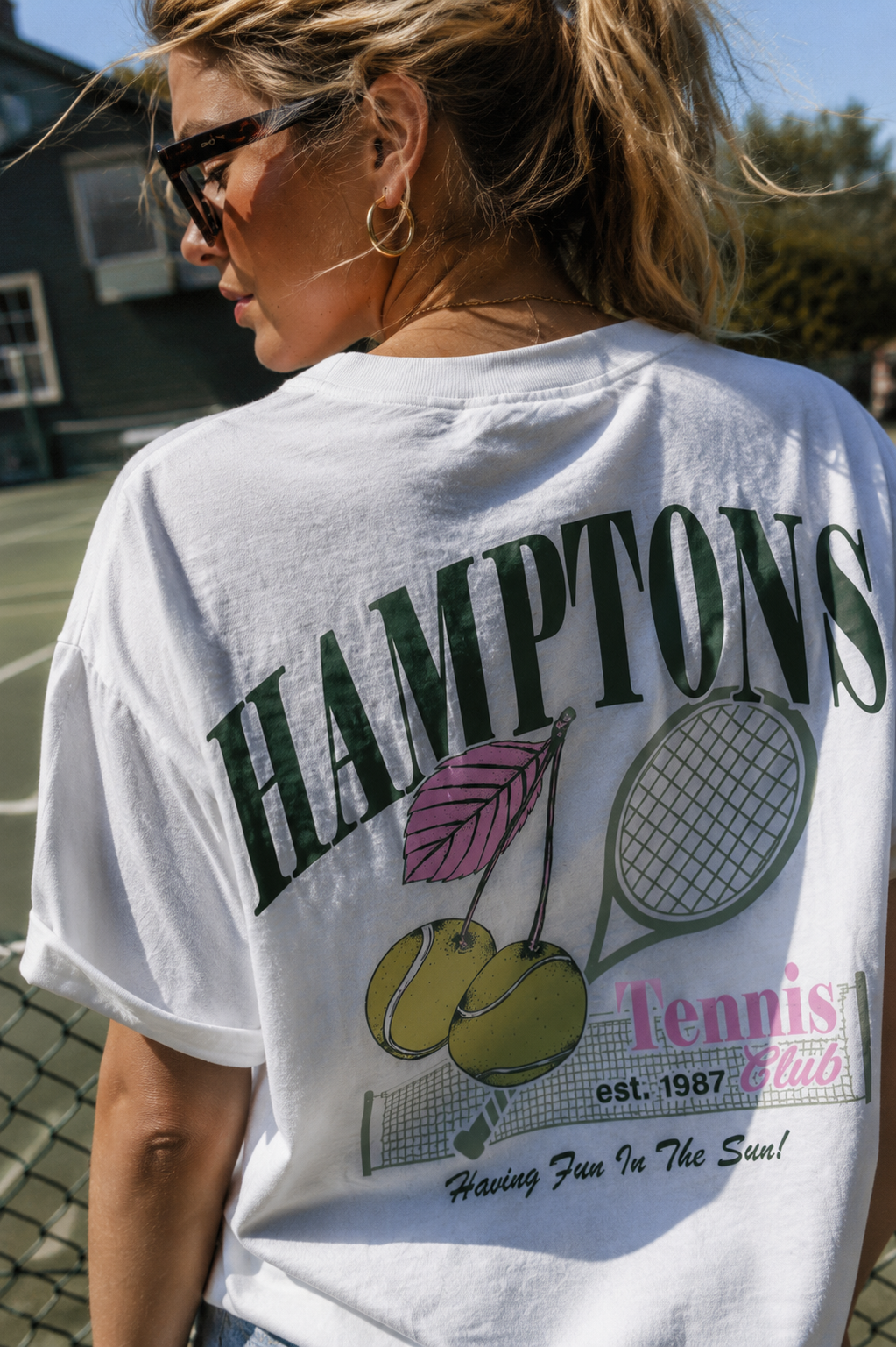 Hamptons Tennis White T-Shirt: