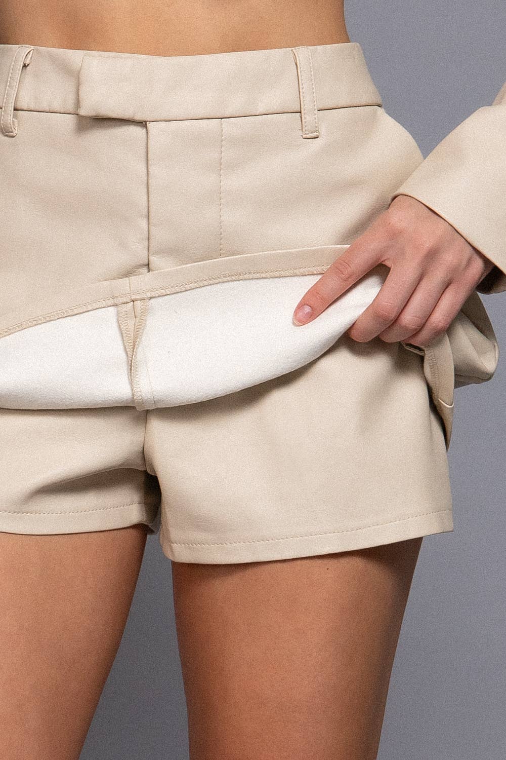 Faux Leather Skort: Ivy