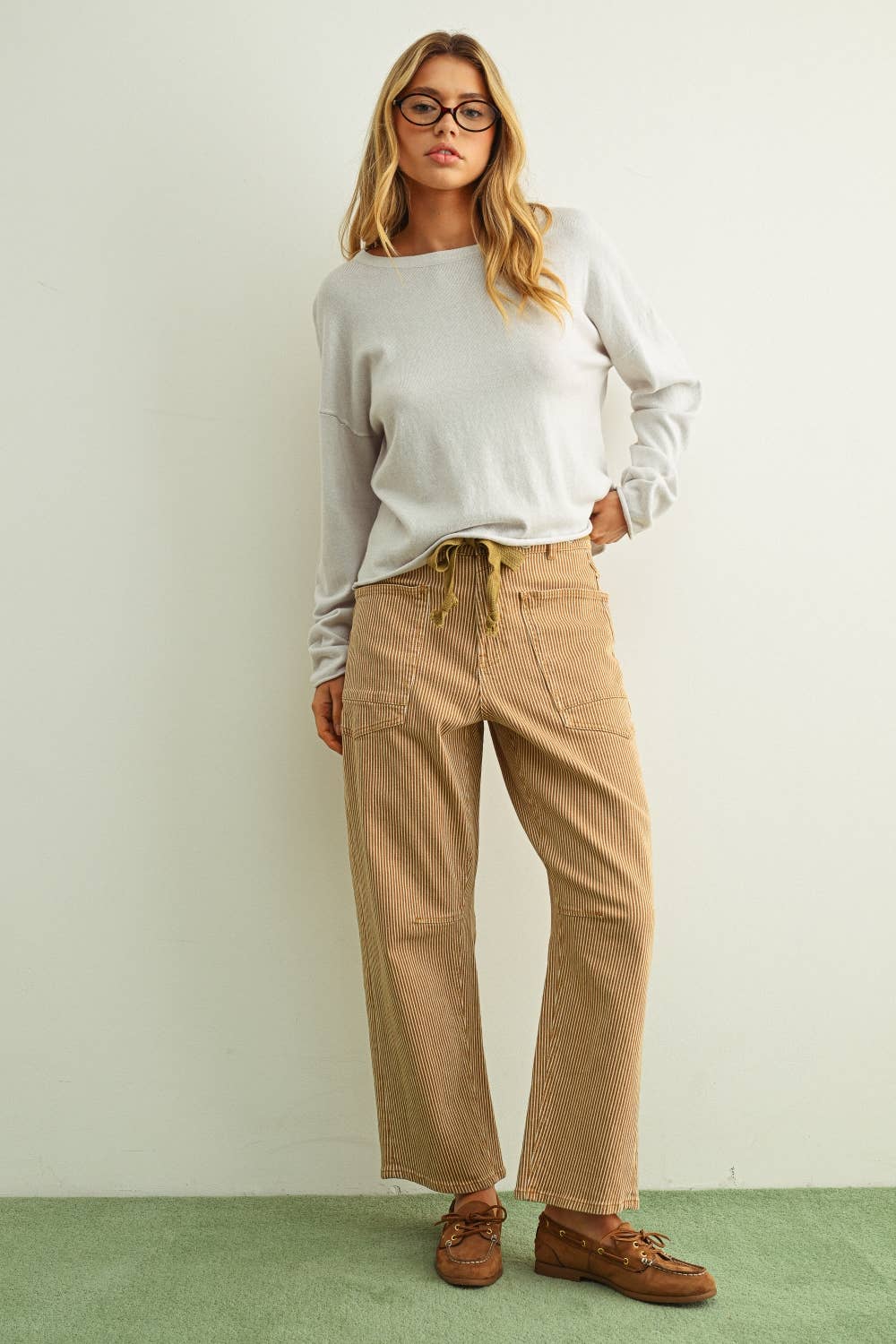 Rolling Hem Top: Off White
