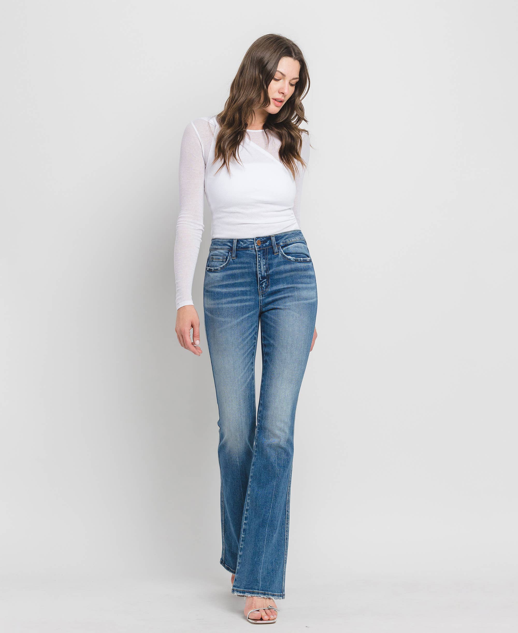 High Rise Bootcut Jeans: