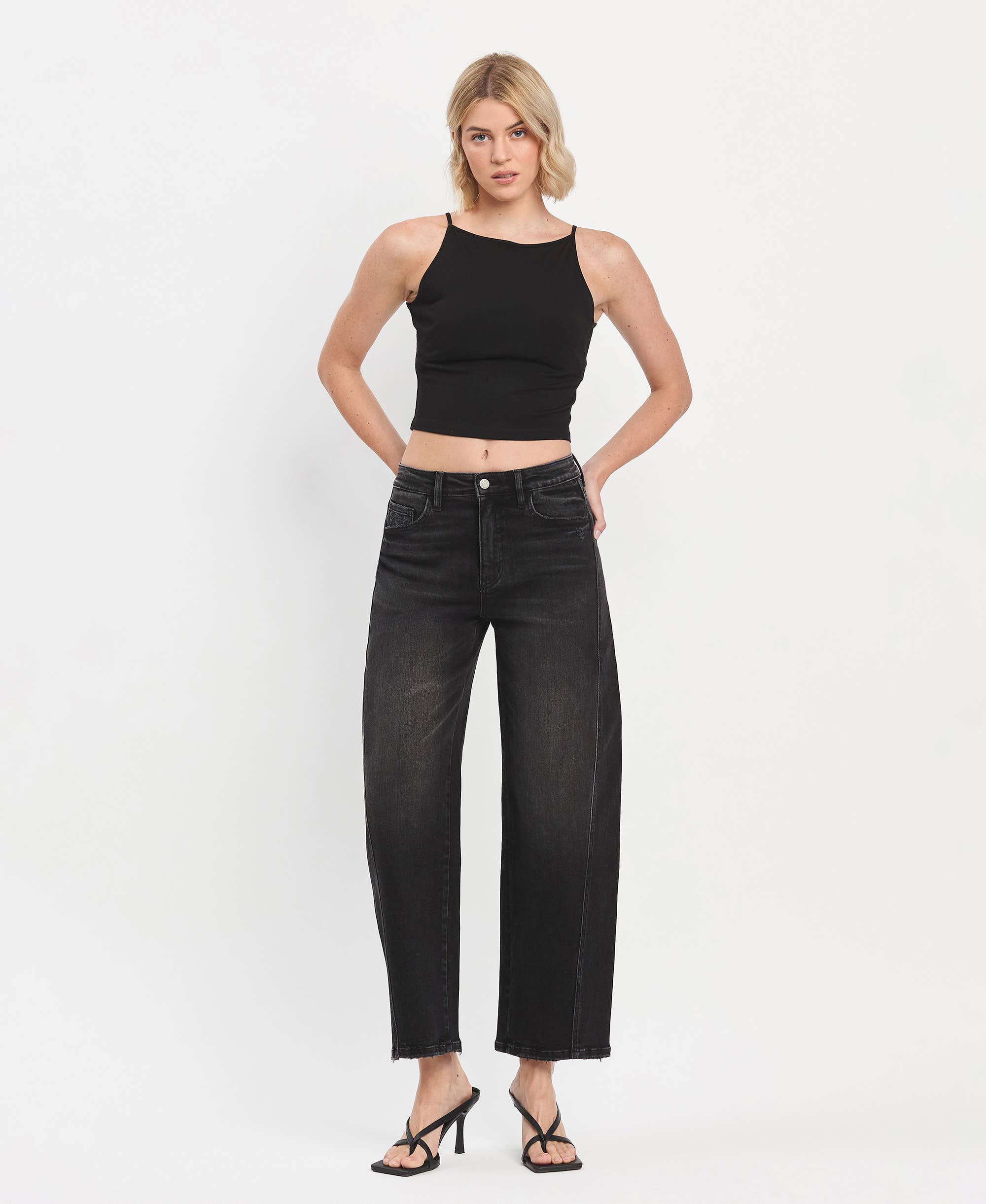Panel Barrel Jeans