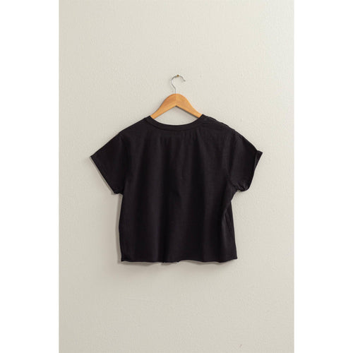 CROPPED T SHIRT- BLK