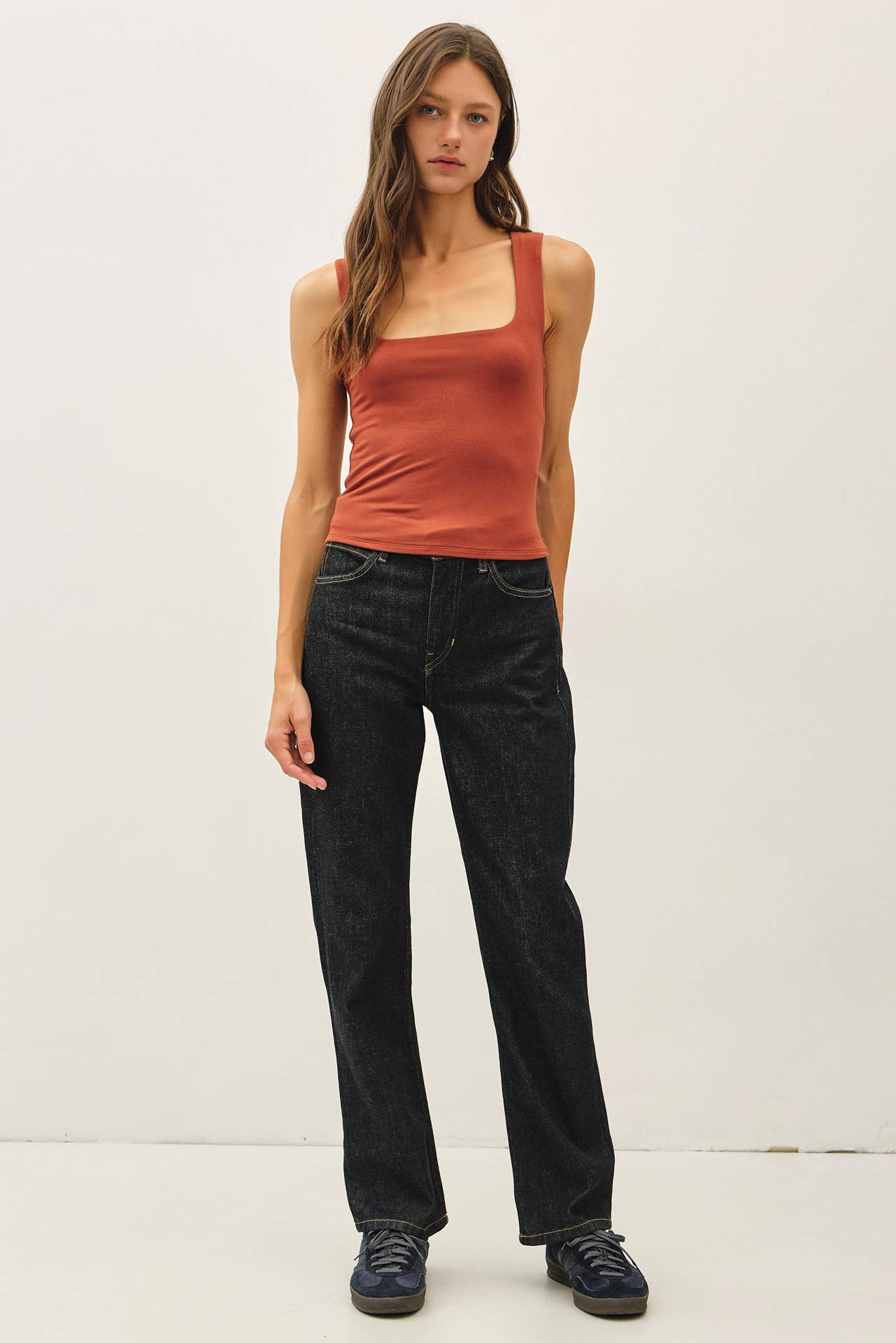 Color Soft Tank Top: Rust