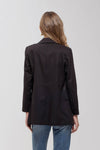 Linen Cuff Blazer: NATURAL