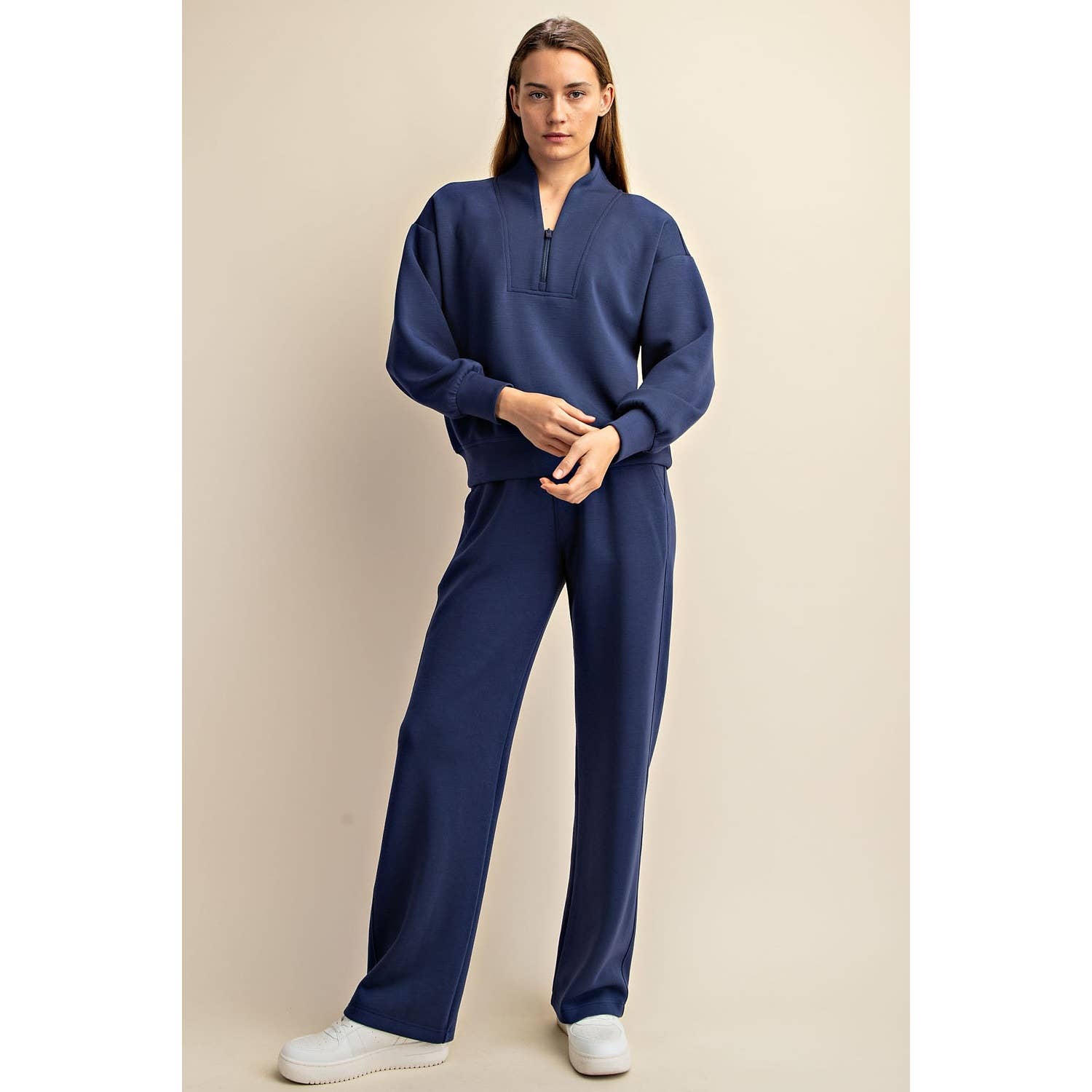 Luxe Scuba Jacket: Smoky Navy