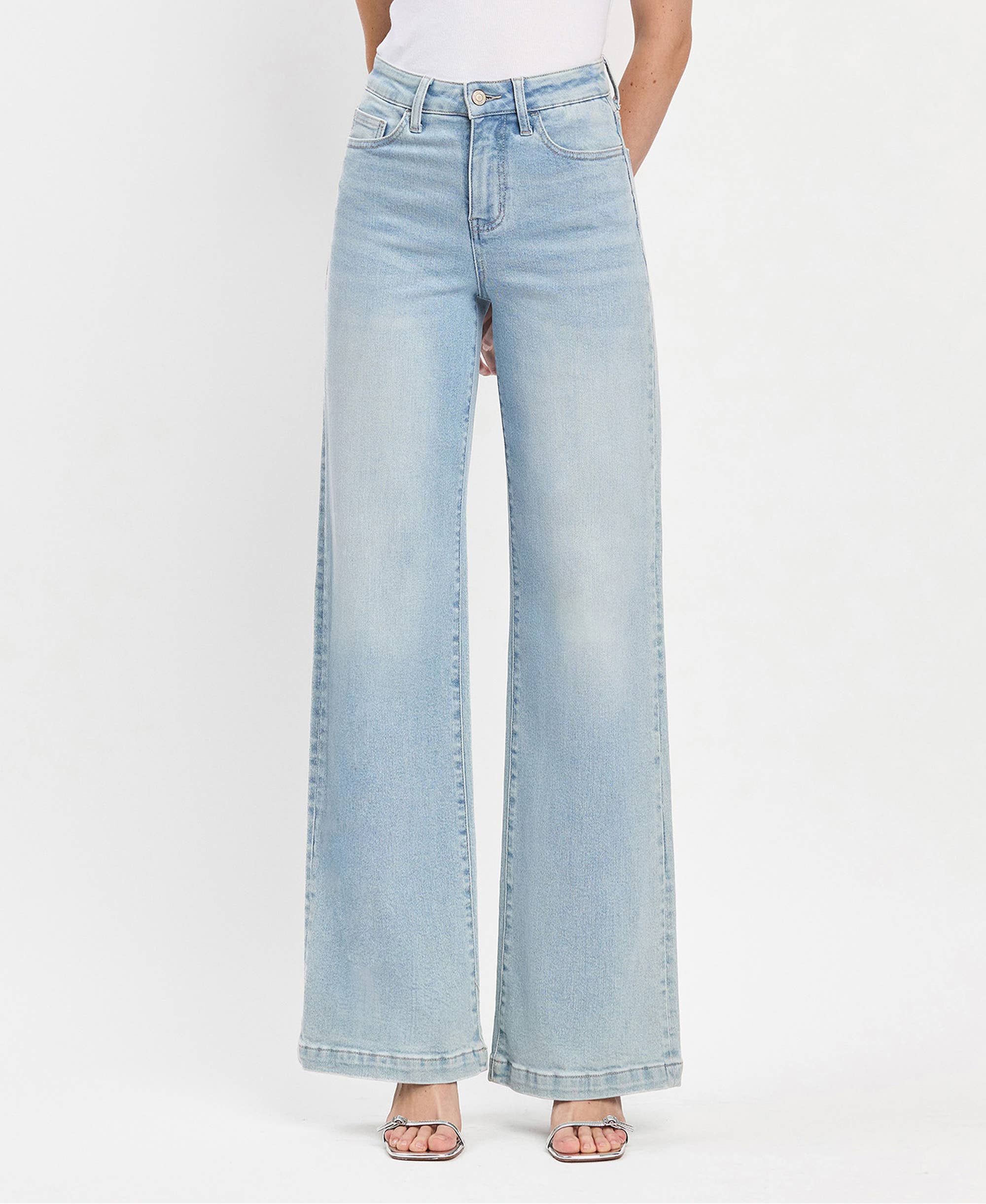 High Rise Wide Jeans:Opt