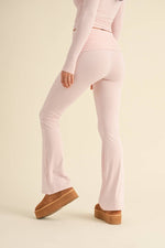 Foldover Flare Pants:Choc.