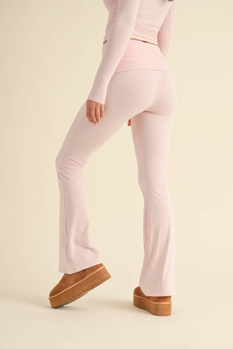 Foldover Flare Pants:Choc.