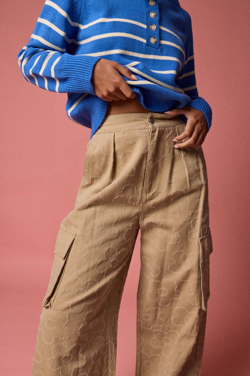 Adeline Cargo Pants: Khaki